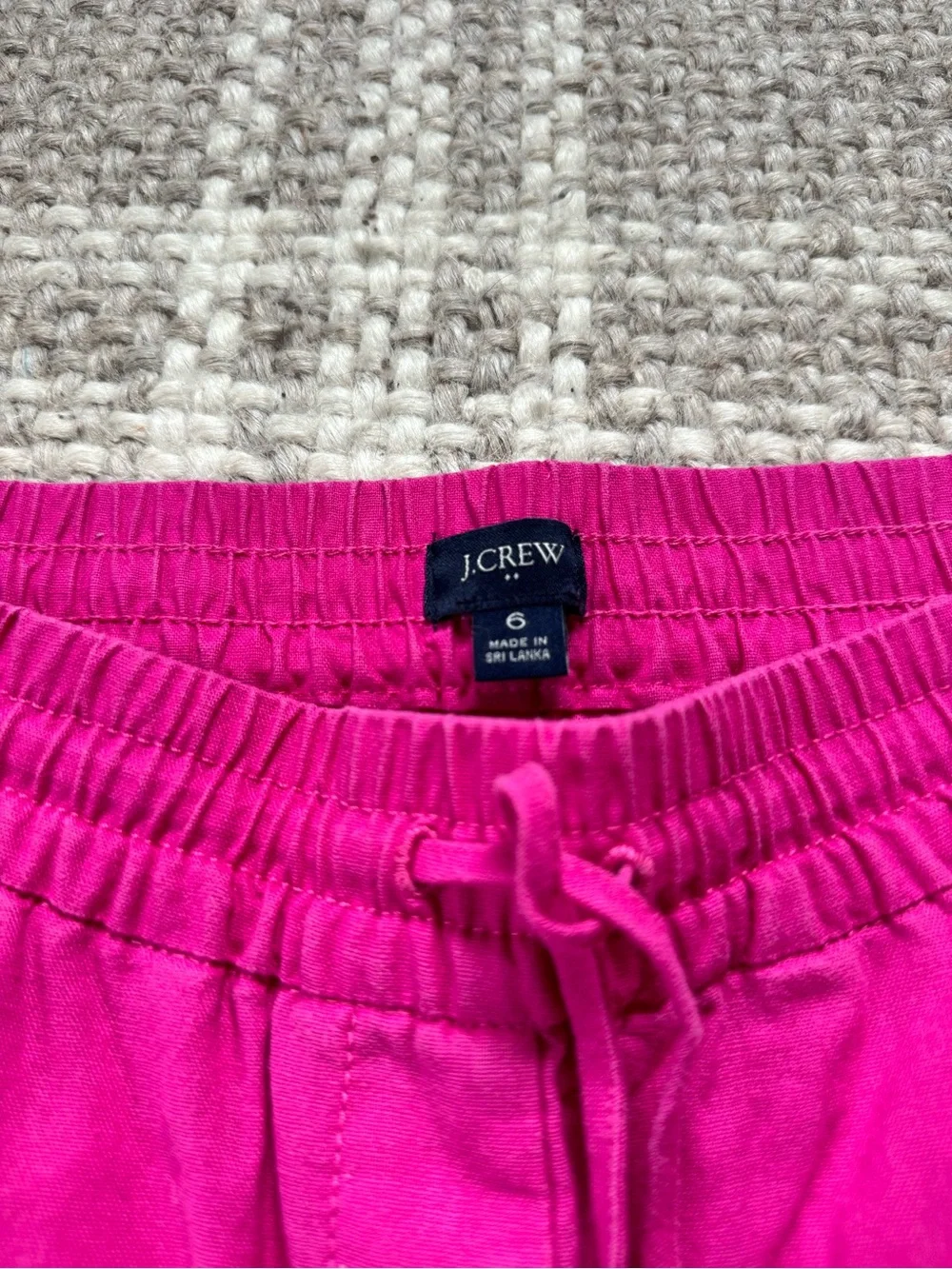J. Crew linen cotton drawstring straight leg pants